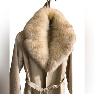 Robert Meshekoff | Fur Collar Leather Trench Coat